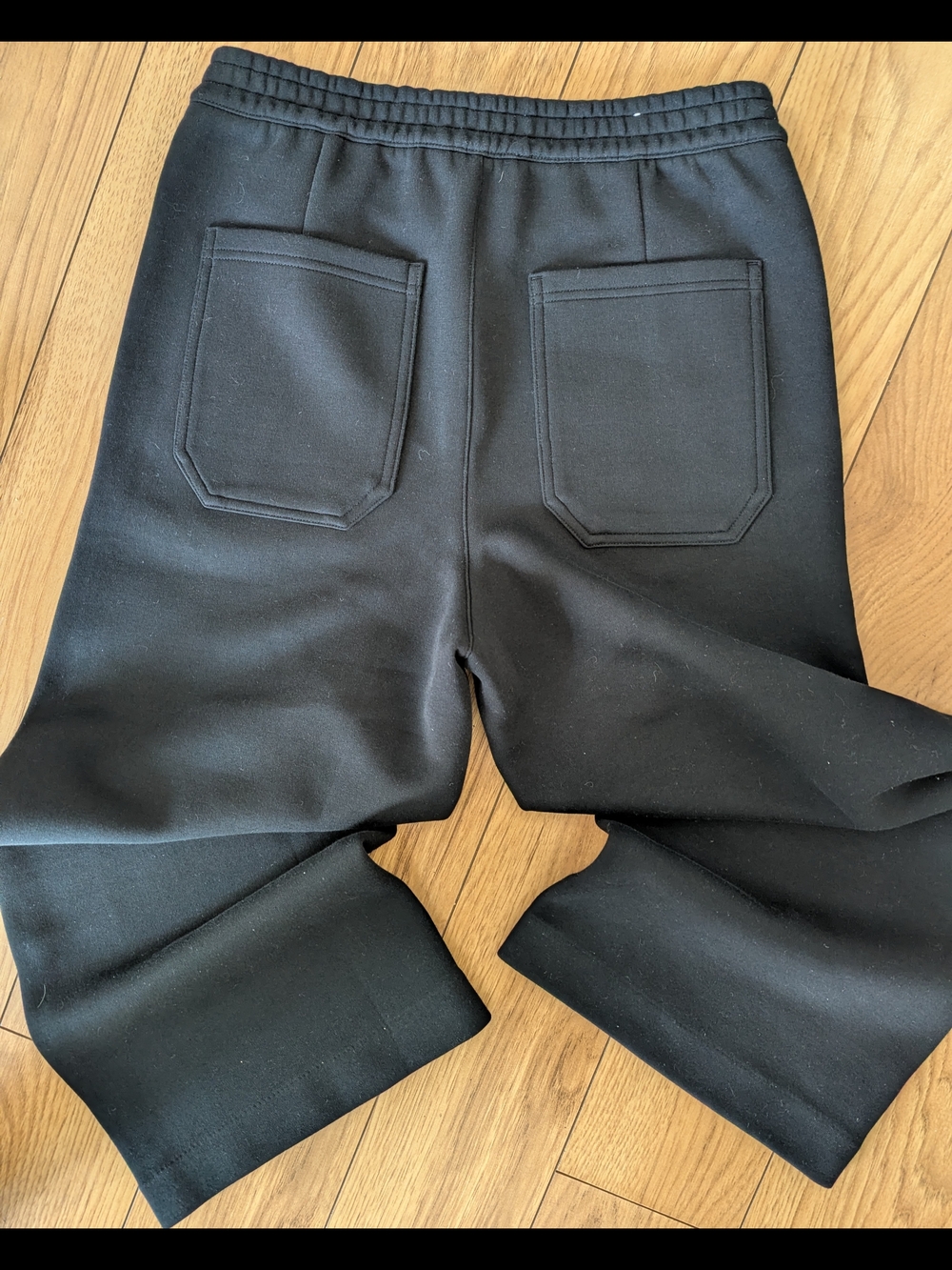 Banana Republic S Black Soft Knit Flare Pants Patch Pockets Women's